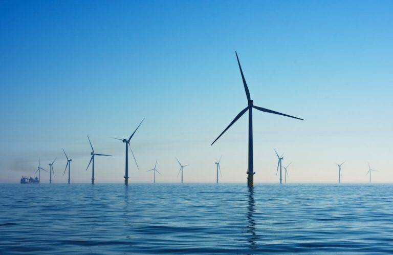 Wind turbines representing climate and renewable energy
