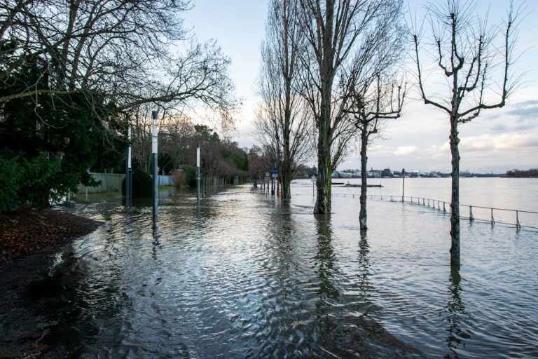 Urban flooding illustrating climate resilience challenges